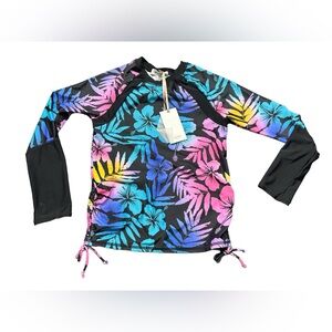 GRACE KARIN girls sun protection long sleeve rashguard swim shirt size 14Y NWT